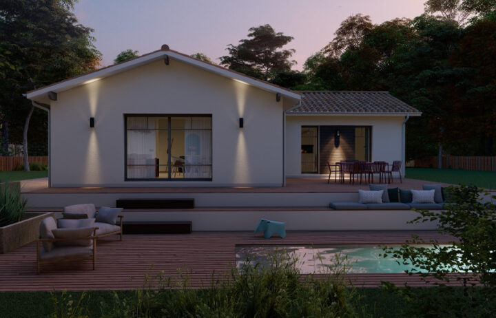 votre maison de 90m2 sur un terrain de 2140m2 sur la commune de Castelnau-Montratier au prix de 222800&euro; avec Alpha Constructions