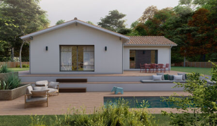 votre maison de 90m2 sur un terrain de 2140m2 sur la commune de Castelnau-Montratier au prix de 222800&euro; avec Alpha Constructions