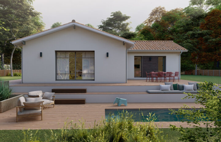 votre maison de 90m2 sur un terrain de 2000m2 sur la commune de Groléjac au prix de 206900&euro; avec Alpha Constructions