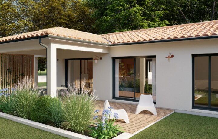 votre maison de 104m2 sur un terrain de 1295m2 sur la commune de Notre-Dame-de-Sanilhac au prix de 258000&euro; avec Alpha Constructions
