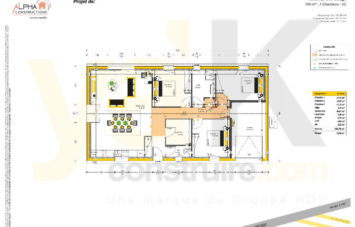 votre maison de 100m2 sur un terrain de 1100m2 sur la commune de Nègrepelisse au prix de 224500&euro; avec Alpha Constructions