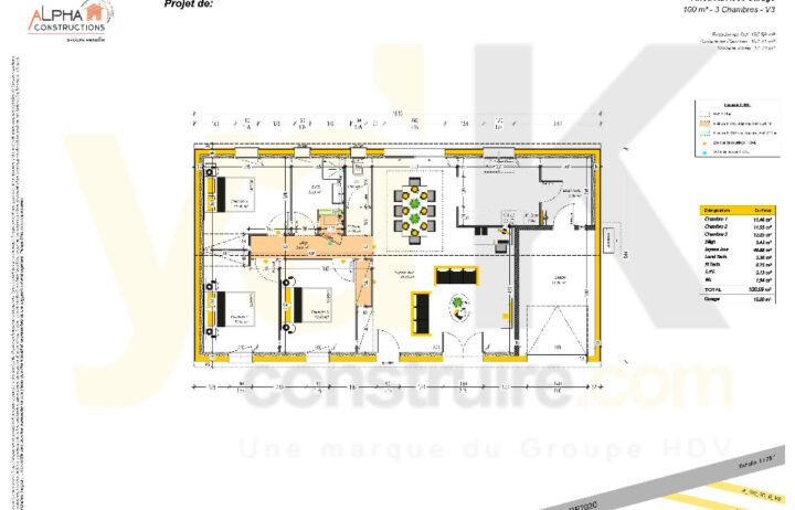 votre maison de 115m2 sur un terrain de 1250m2 sur la commune de Saint-Genis-de-Saintonge au prix de 185000&euro; avec Alpha Constructions