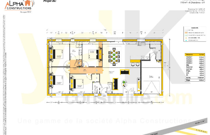 votre maison de 110m2 sur un terrain de 790m2 sur la commune de Saint-Germain-du-Puch au prix de 315000&euro; avec Alpha Constructions