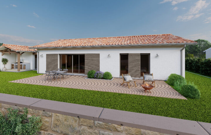 votre maison de 90m2 sur un terrain de 800m2 sur la commune de Semussac au prix de 326000&euro; avec Alpha Constructions